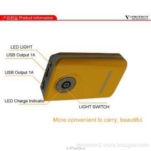 LED flash light Stylish 5200mAh power bank for htc